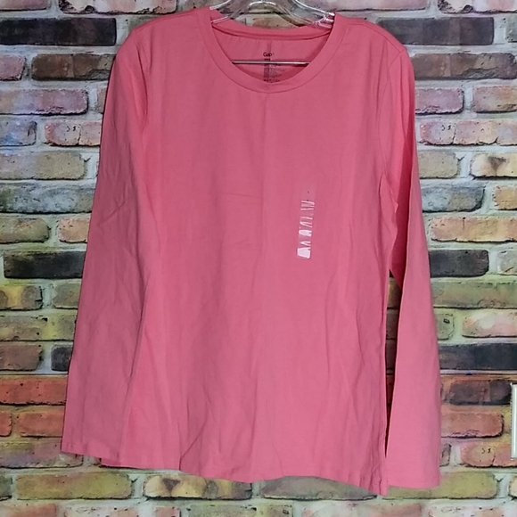Gap Pink Reef Long Sleeves Tee Sz L - Picture 1 of 6